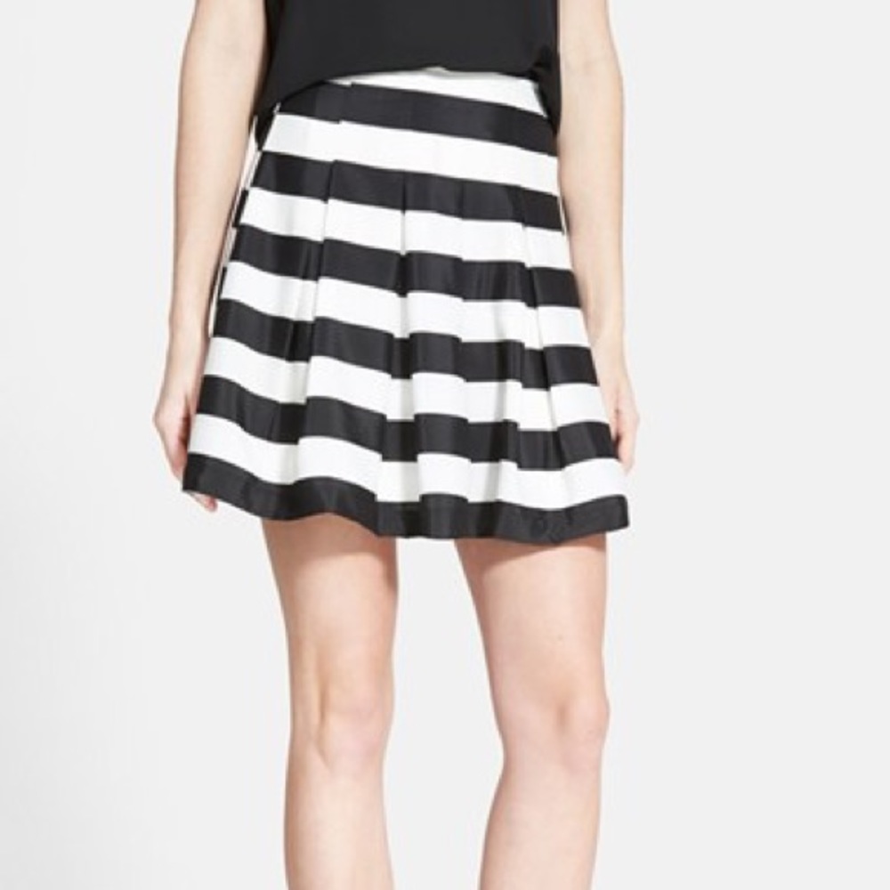Striped Pleated Miniskirt